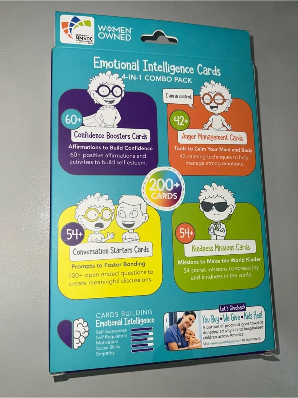4-in-1 Kids Social Skills & Emotional Intelligence Cards - Teal